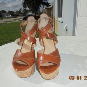 Nine West leather wedge shoes